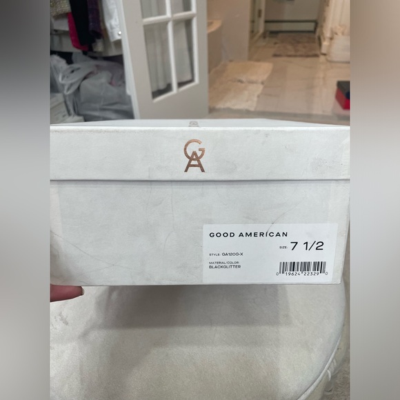 SOLD!!! Good American Black Glitter Heels - Picture 2 of 6